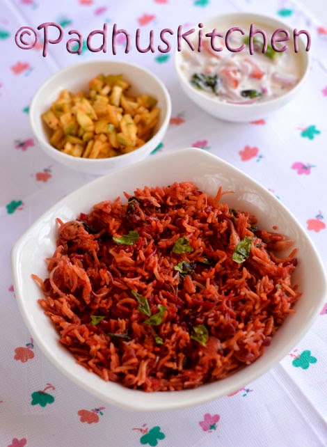 Beetroot Rice Healthy Indian Beetroot Rice Pulao Recipe Beetroot Recipes Padhuskitchen