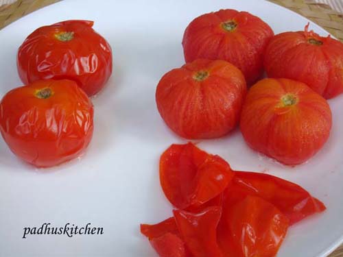 Blanch tomatoes