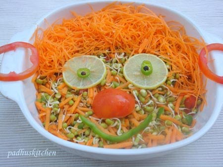 carrot salad-moong dal salad