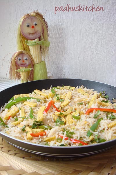 baby corn rice recipe