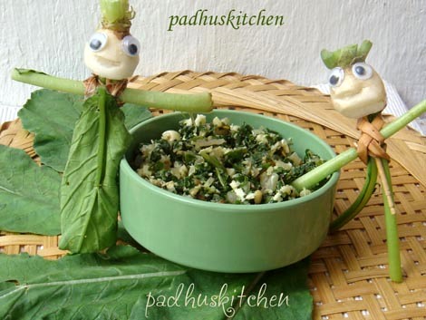 Radish greens curry-Mullangi keerai poriyal