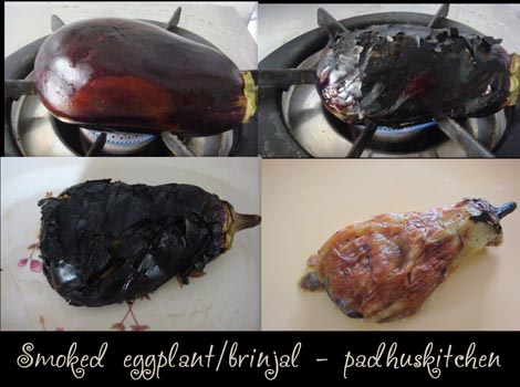how to roast brinjal-smoked eggplant