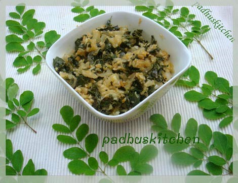 Murungai keerai poriyal-drumstick leaves stir fry/curry