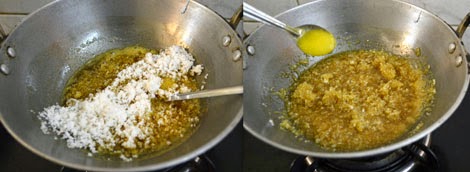 preparation -stuffing for sweet kozhukattai 