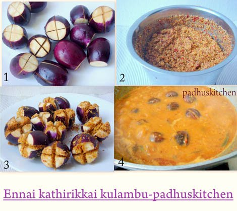 How to make ennai kathirikai-Ennai kathirikkai kulambu recipe