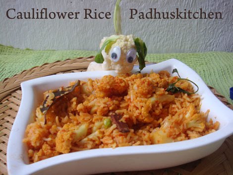 Cauliflower rice-Gobi Rice (pulao)