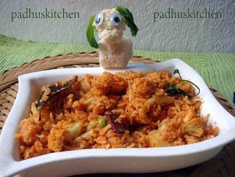 Gobi rice-Cauliflower pulao recipe