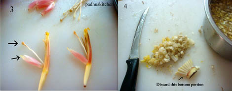 how to clean banana flower