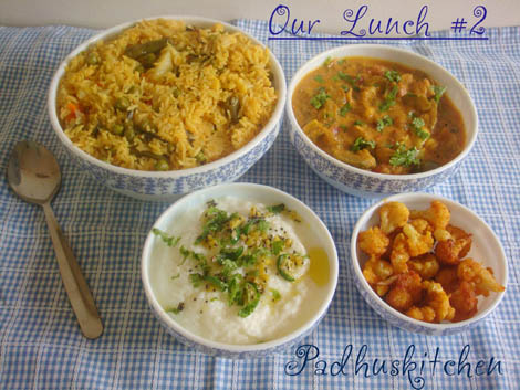 South Indian lunch menu