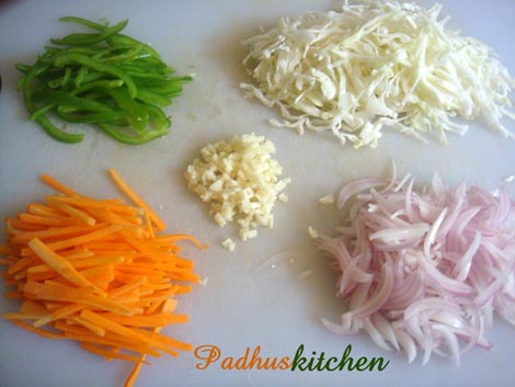 Mixed vegetables for noodles