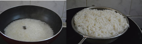 cooking basmati rice for biryani