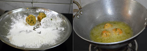 frying koftas 