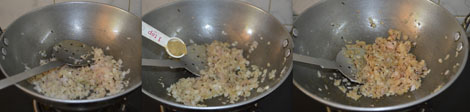 frying the onions for aloo mutter