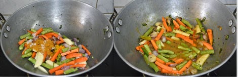 preparing godhumai ravai sambar sadam