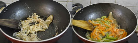 cooking veggies for quinoa pulao
