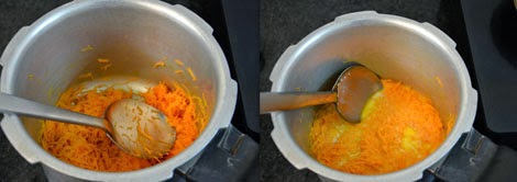frying grated carrot