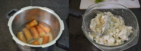 preparation for Sweet Potato Cutlet