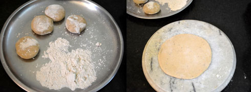 preparing dough for paratha 