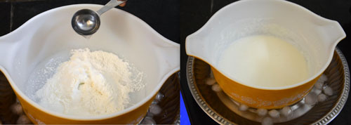 adding cold water to whipped cream powder 