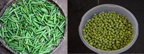 fresh peas from the market