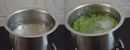 blanching peas 