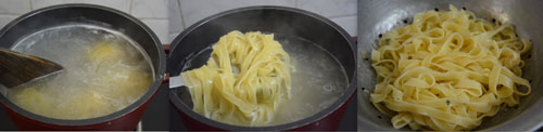 Cooking Tagliatelle Pasta 