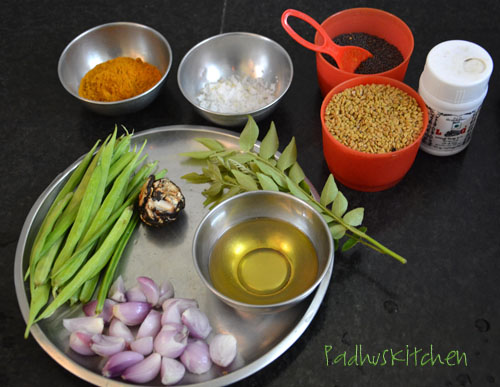ingredients for cluster beans kulambu