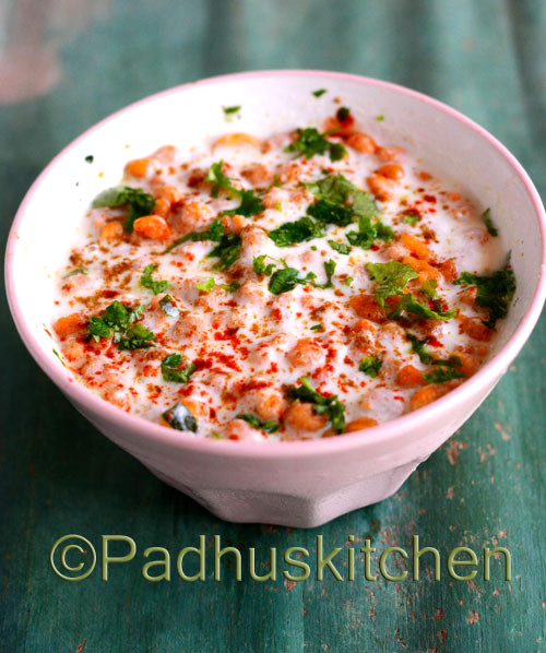 Boondi raita in a bowl