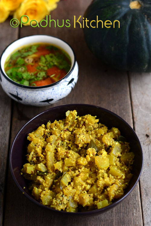 Mathanga Thoran-Yellow Pumpkin Stir Fry Kerala Style