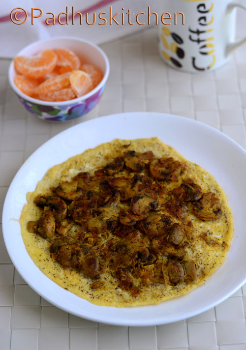 Mushroom Omelette-Indian Style