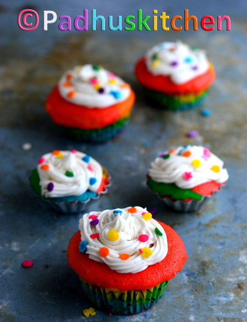 Rainbow cupcakes 