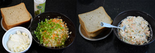 how to make curd sandwich-dahi sandwich