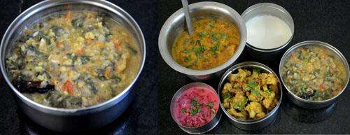 South Indian lunch spread 