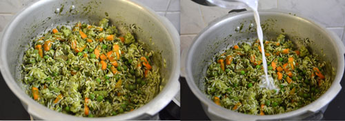 how to make green pulao 