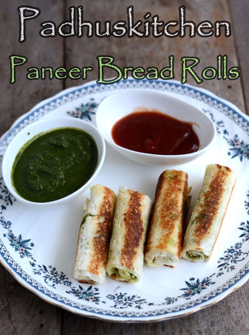 Bread Paneer Rolls Recipe