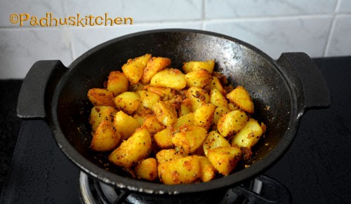 potato fry in cast iron kadai 