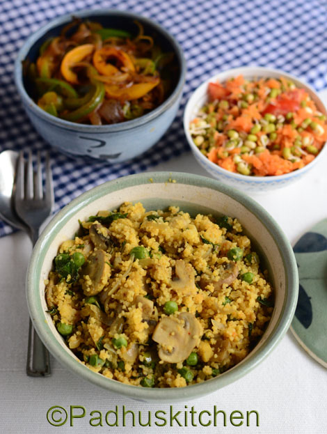 couscous with mushroom-peas